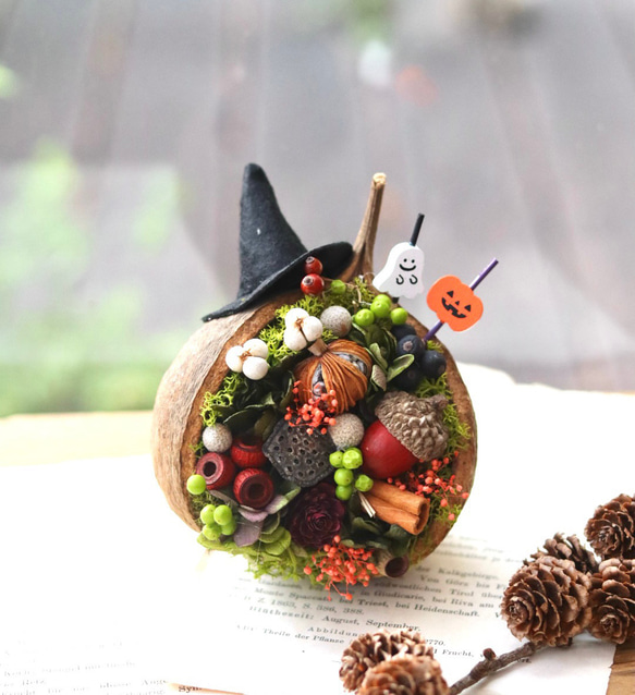 ☆ブッダナッツハロウィンアレンジ☆幸せを呼ぶ木の実 ハロウィン