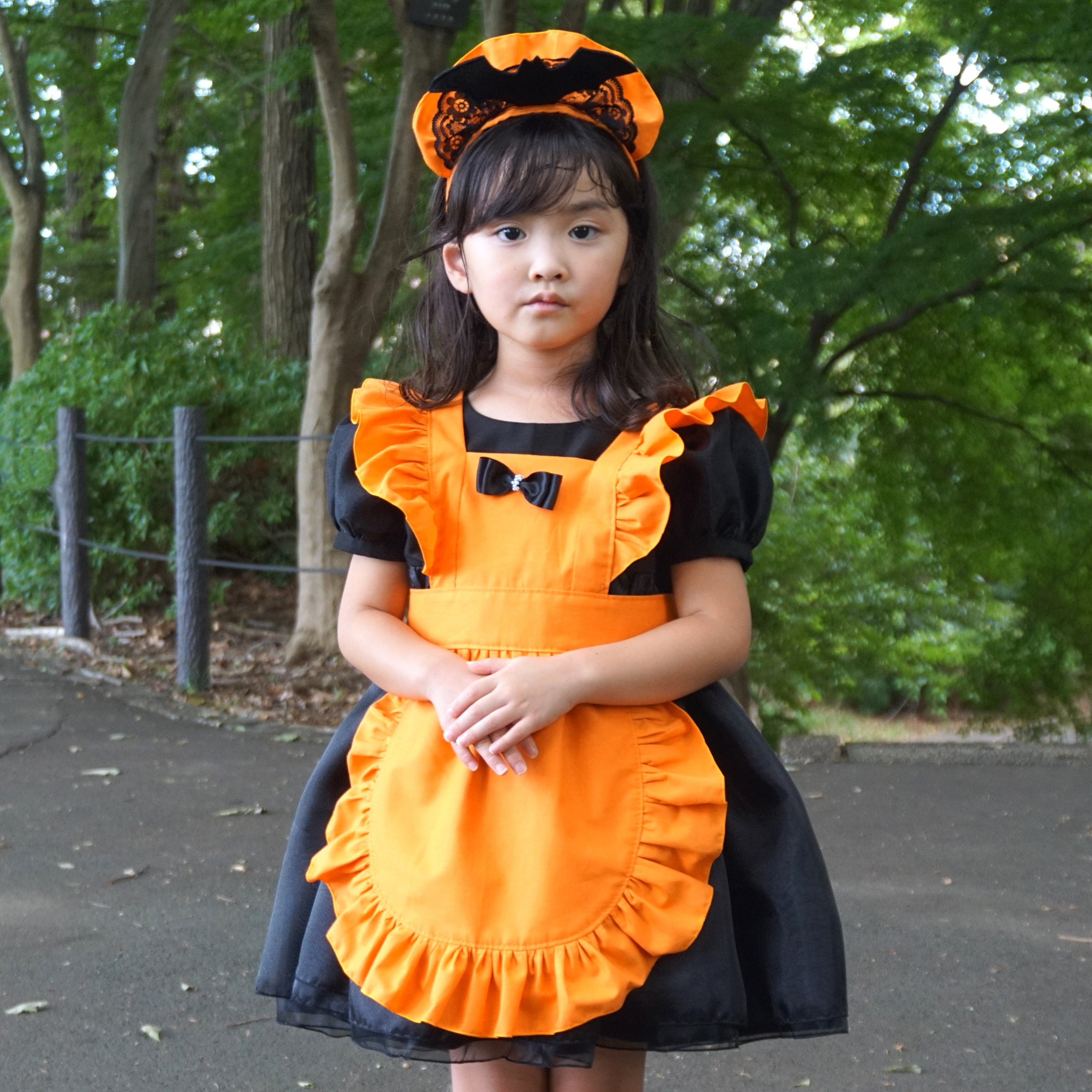 ハロウィン2023】ハロウィンかぼちゃのメイド服 子供服 B-boutique by