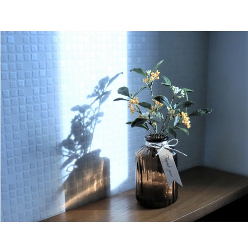 ✿【 粘土置物 】「秋の夜長に香る花」金木犀・銀木犀の花瓶挿し