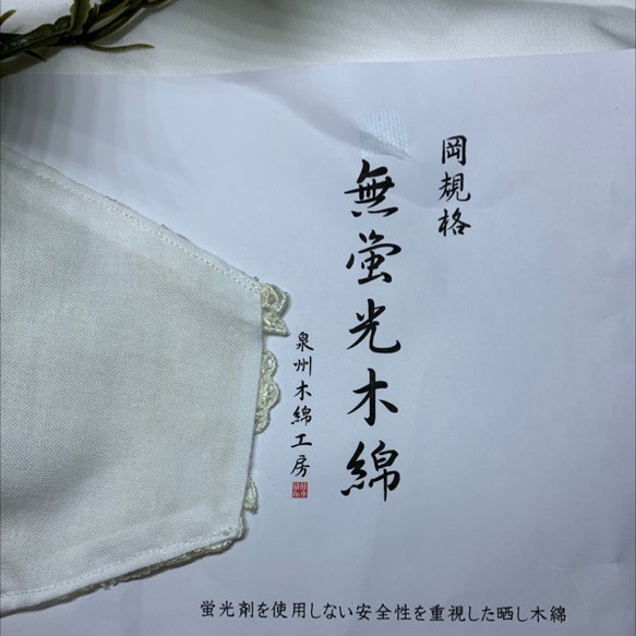 不織布マスクカバー チュールレース 薄い薄いライトグリーン  グリーン  薔薇 フラワー  お洒落マスク 7枚目の画像