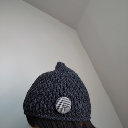 ︎︎◌おとなのどんぐり帽子︎︎︎︎◌チャコールグレー◌ニット帽︎︎◌秋冬︎︎◌ 1枚目の画像