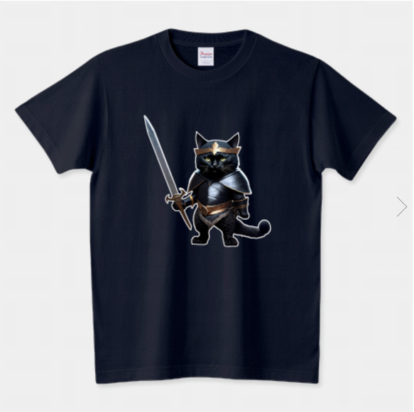 黒猫騎士Tシャツ［男女兼用タイプ］ 1枚目の画像