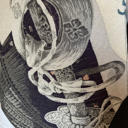 着物リメイク　リバーシブルベスト　正絹縮緬　大島　黒　茶　ブラック 2枚目の画像