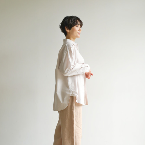 ラフな大人の着こなし 長袖シャツ コットン100％ ベージュ