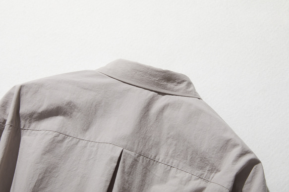 ラフな大人の着こなし　長袖シャツ　コットン100％　ライトグレー　230901-2 9枚目の画像