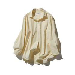 ラフな大人の着こなし　長袖シャツ　コットン100％　薄黄色　230901-3 1枚目の画像