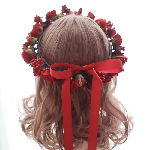 花冠 花かんむり 赤 赤色 還暦 還暦祝い ヘッドドレス ヘア 花冠 花かんむり 赤 赤色 還暦 還暦祝い ヘッドドレス ヘア
