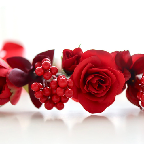 花冠 花かんむり 赤 赤色 還暦 還暦祝い ヘッドドレス ヘア 花冠 花かんむり 赤 赤色 還暦 還暦祝い ヘッドドレス ヘア