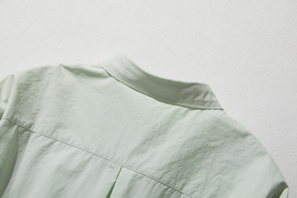 粗獷成人風長袖襯衫 100%棉 薄荷綠 230901-4 第9張的照片