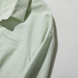 粗獷成人風長袖襯衫 100%棉 薄荷綠 230901-4 第3張的照片