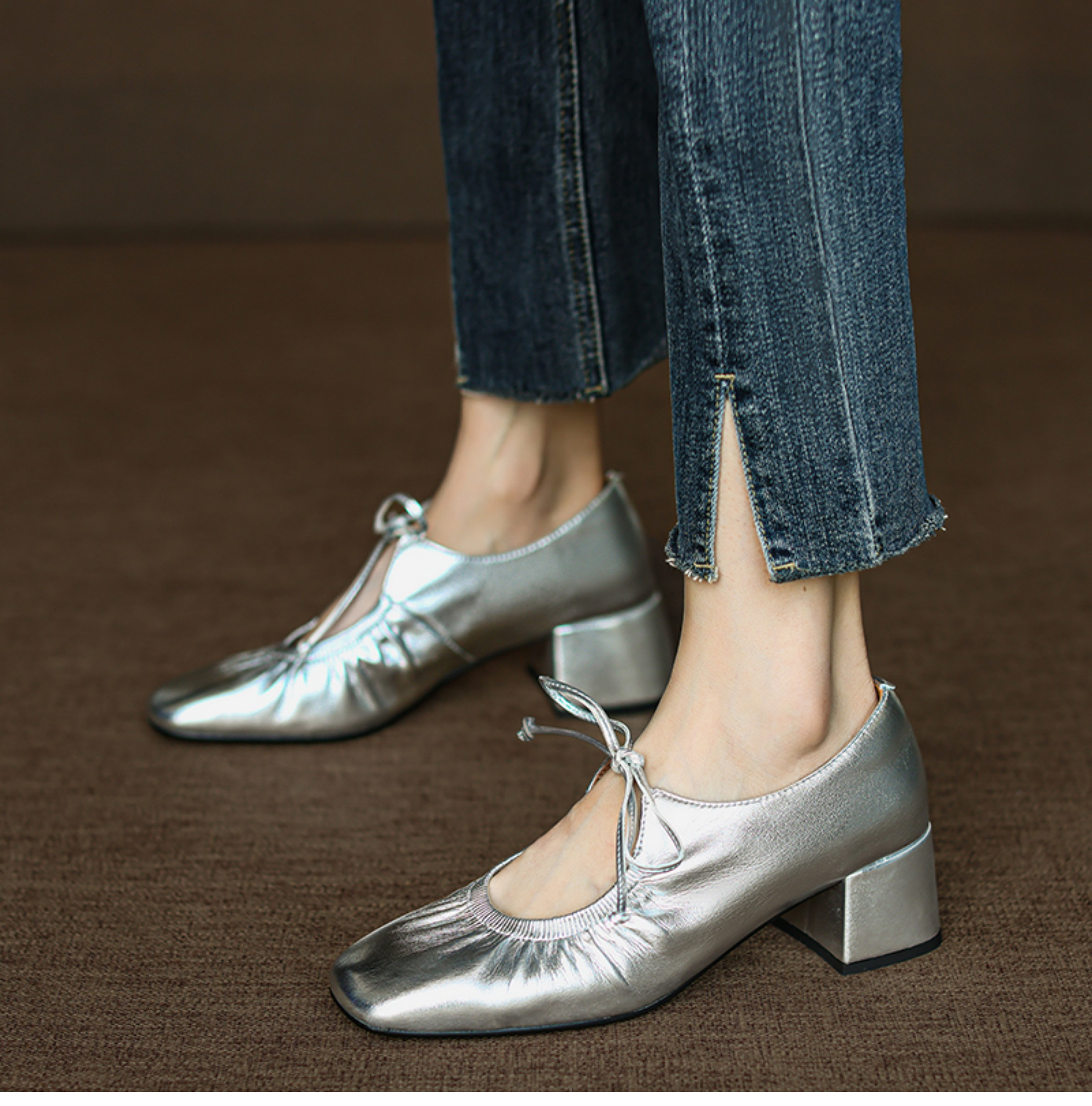 メリージェーン パンプス お洒落 太ヒール パーティー パンプス 靴 履きやすい 疲れない レディース 本革 レザー