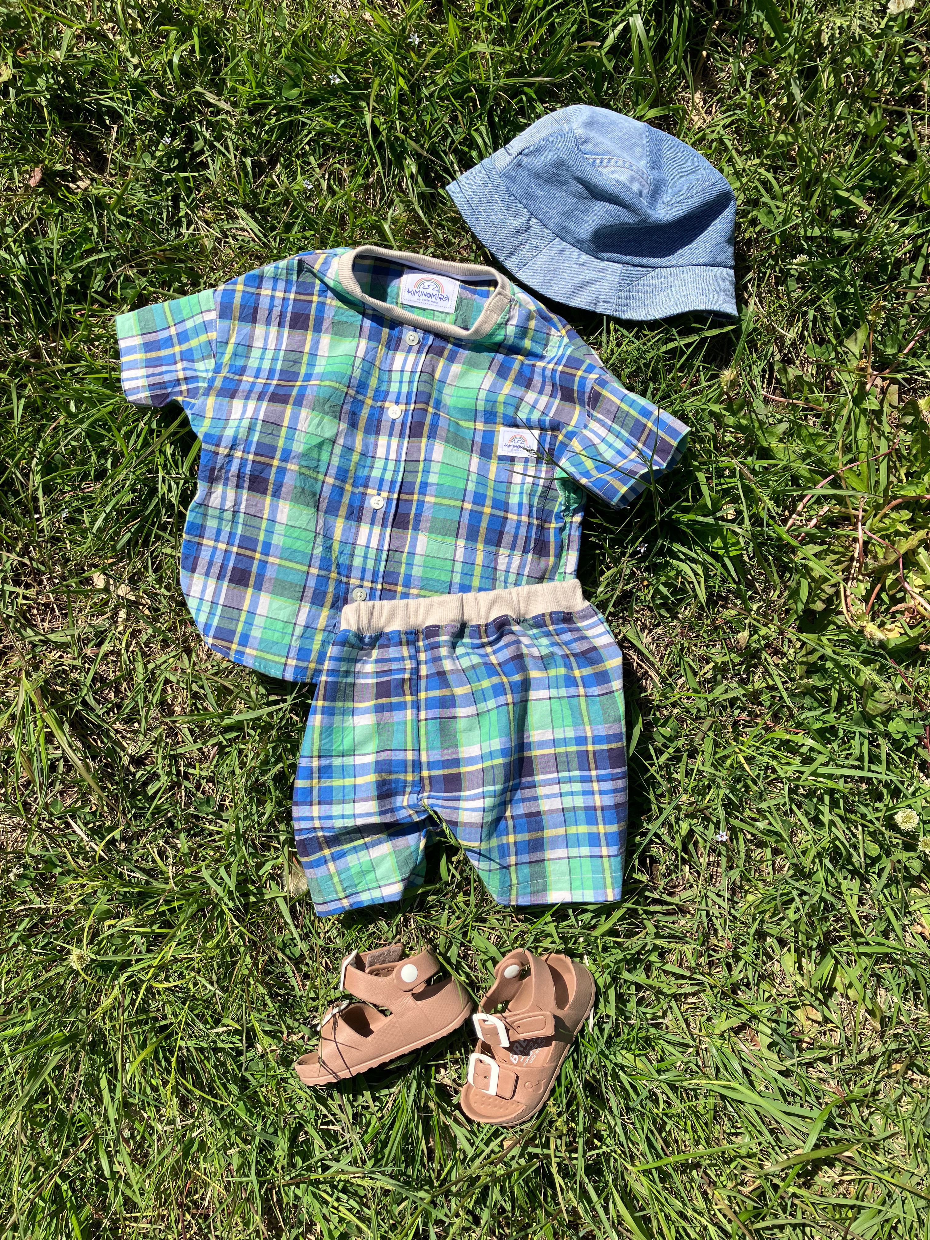 古着シャツupcycle KIDSシャツtee  セットアップ/size100/tee001 9,600円