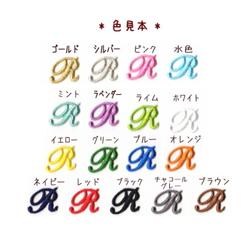 300円～】アルファベットの筆記体単品フェルトアイロンワッペン