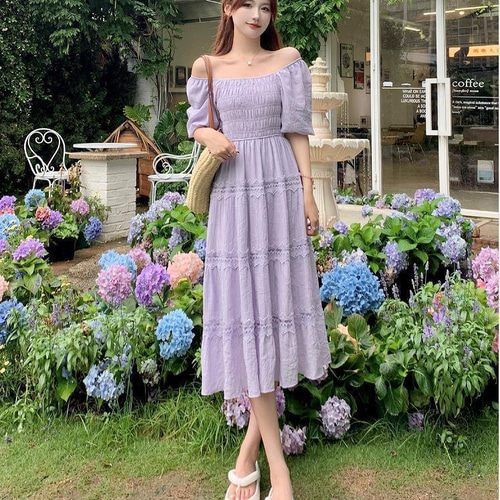 即納】大きいサイズ レディース ワンピース オフショルダー 春夏 秋  