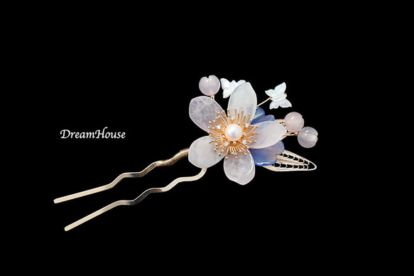 シュシュ ヘアゴム パワーストーン ローズクォーツ×瑪瑙 シュシュ