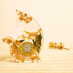 金木犀入り　猫時計と選べる金木犀ボールペンセット　　秋の福袋 2枚目の画像