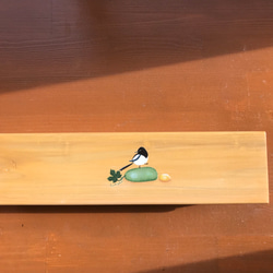 食卓に置ける箸箱(二羽のカチガラス、マクワウリの見張り番）　カトラリーケース　メガネ入れ　小物入れ　蓋付き木製　少人数用 15枚目の画像