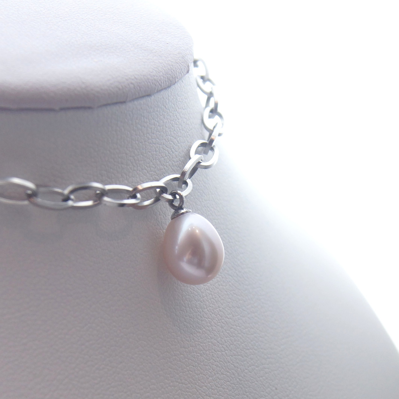 One Drop Freshwater Pearl Neckless 淡水真珠 サージカルステンレス