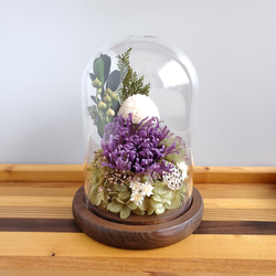 アナスタシアのガラスドームお供え花　プリザーブドフラワー 4枚目の画像