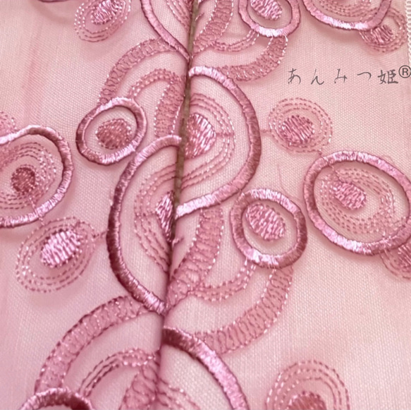 洗える刺繍半衿  中紅色 8枚目の画像