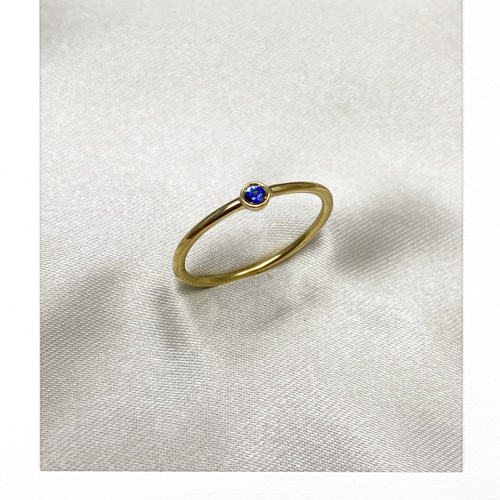 K18 ひと粒サファイアリング 指輪・リング 御徒町の小さな宝飾店 通販