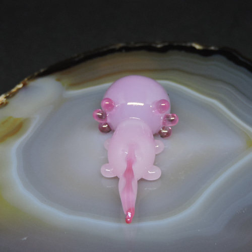 ガラス細工　妖精　バレリーナ ガラスの造形・ちっこいウーパールーパー 4匹目 その他置物