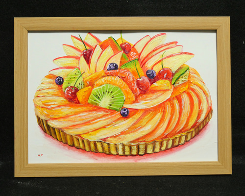 油絵 絵画【飛び出すいちごのタルト】 油絵 絵画 【飛び出すいちごのタルト】 | HIROSHI1990