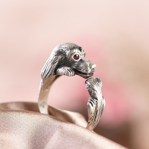 可愛い犬の形をしたリング 犬好き必見のアクセサリー！R292 指輪  