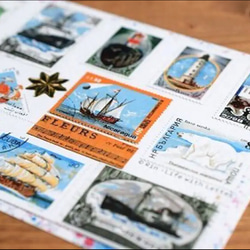 船と灯台の切手ポストカード 3枚セット 1枚目の画像