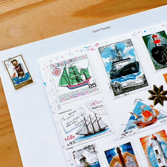 船と灯台の切手ポストカード 3枚セット 5枚目の画像