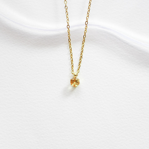 COCOSHNIK 色石ネックレス誕生石ネックレス シトリン WEB限定】K10スピリチュアルストーン（シトリン）ネックレス