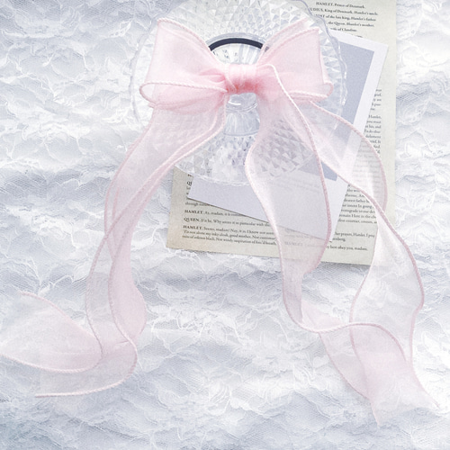 ベビーピンク♡リボンヘアゴム♡ビックリボン♡キッズヘアゴム 雑貨  