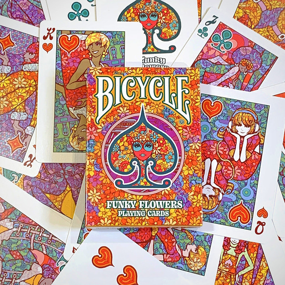 Bicycle Funky Flowers Playing Cards (カスタムバイスクル オリジナル トランプ ) 1枚目の画像
