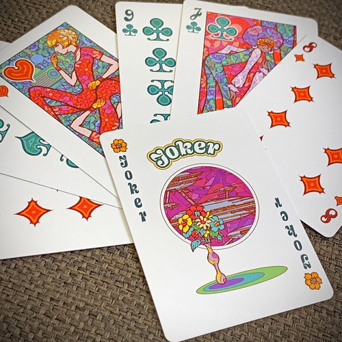 Bicycle Funky Flowers Playing Cards (カスタムバイスクル