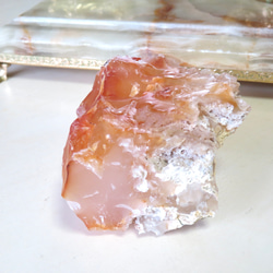 【美しい国産鉱物】夕焼けのようなカーネリアン原石／北海道産／243g 10枚目の画像
