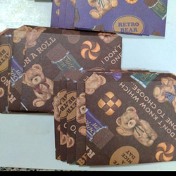 274⭐40枚⭐ミニ封筒⭐豆ポチ袋⭐テディベア柄⭐折り紙・デザインペーパー☆ミニレター☆平袋 ラッピング 3枚目の画像