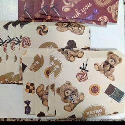 274⭐40枚⭐ミニ封筒⭐豆ポチ袋⭐テディベア柄⭐折り紙・デザインペーパー☆ミニレター☆平袋 ラッピング 4枚目の画像