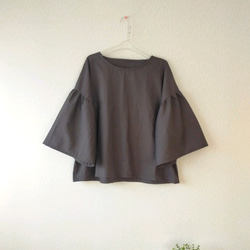 spring cottonフリル袖ブラウス ✦選べる32色✦ 七分袖 made in japan 3枚目の画像