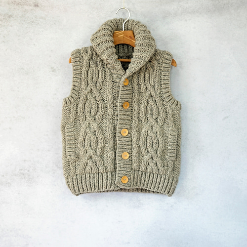 45Rウール紡のストレッチケーブルベスト SDL 45R ウール紡の