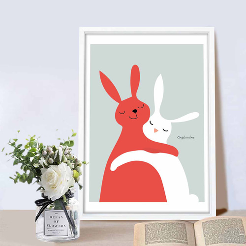 LOVE うさぎ イラスト ポスター A4 A3 A2 A1 アートポスター アート