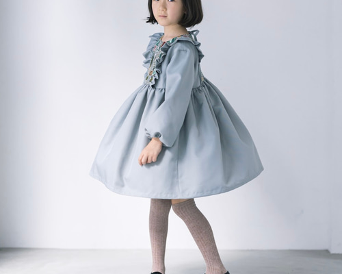 120 nino フラワージャガードワンピースカーディガンセット入学式セレモニー a.v.v｜[100-130]【セレモニー】フラワージャカードワンピース