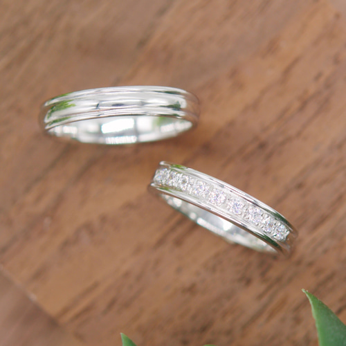 ペア特別価格】プラチナ ダイヤモンド 結婚指輪 ~Premium Band