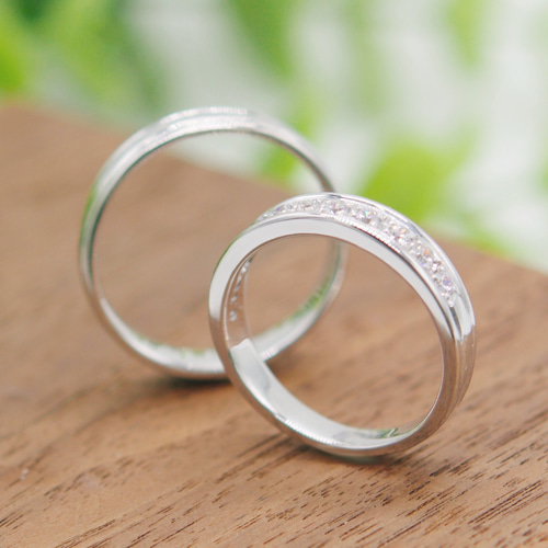 ペア特別価格】プラチナ ダイヤモンド 結婚指輪 ~Premium Band