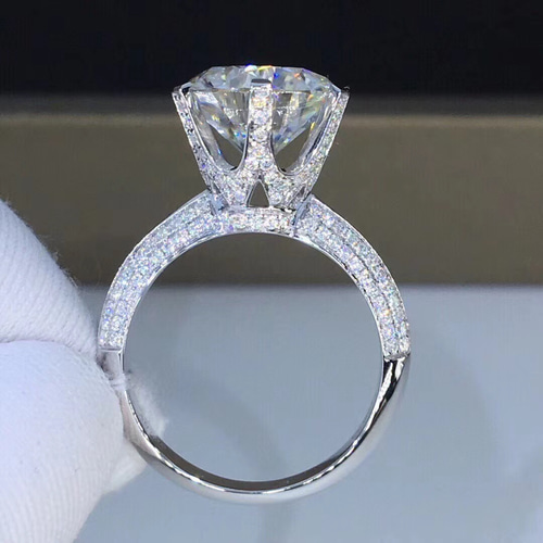 5カラット 】豪華モアサナイト ダイヤ リング K18WG 指輪・リング ルイ  