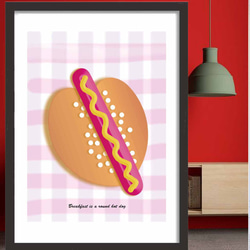 Love hot dog　イラスト　ポスター　A4 A3 A2 A1　アートポスター　アート/sei/新着順検索　186 2枚目の画像