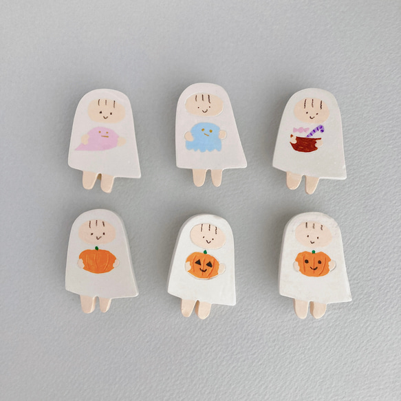 シーツのいたずらおばけ（Trick or Treat）ブローチ　 7枚目の画像