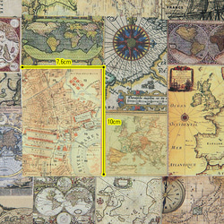 ヴィンテージ コラージュ デザイン マップ 地図柄 コットン生地 45㎝単位カット Vintage Map 3枚目の画像