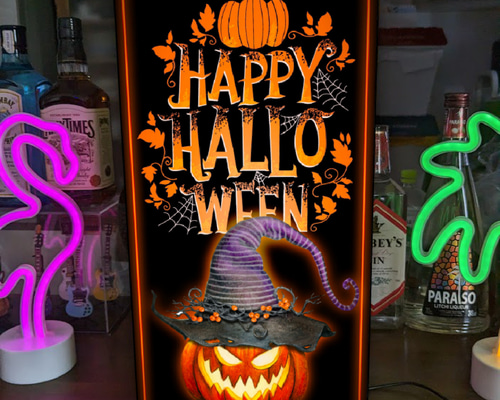 【Lサイズ】ハロウィン ホラー 仮装 パーティー 看板 置物 雑貨 ライトBOX Lサイズ】ハロウィン ハロウィーン ホラー カボチャ 仮装