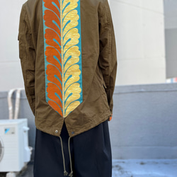 独鈷藤名古屋帯　パッチワーク　ミリタリー風ジャケット　着物リメイク　レディースS~Mサイズ 7枚目の画像