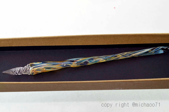 ○作家創作*新作アート○ガラスペン 細密インク吸収10の溝 11272-487